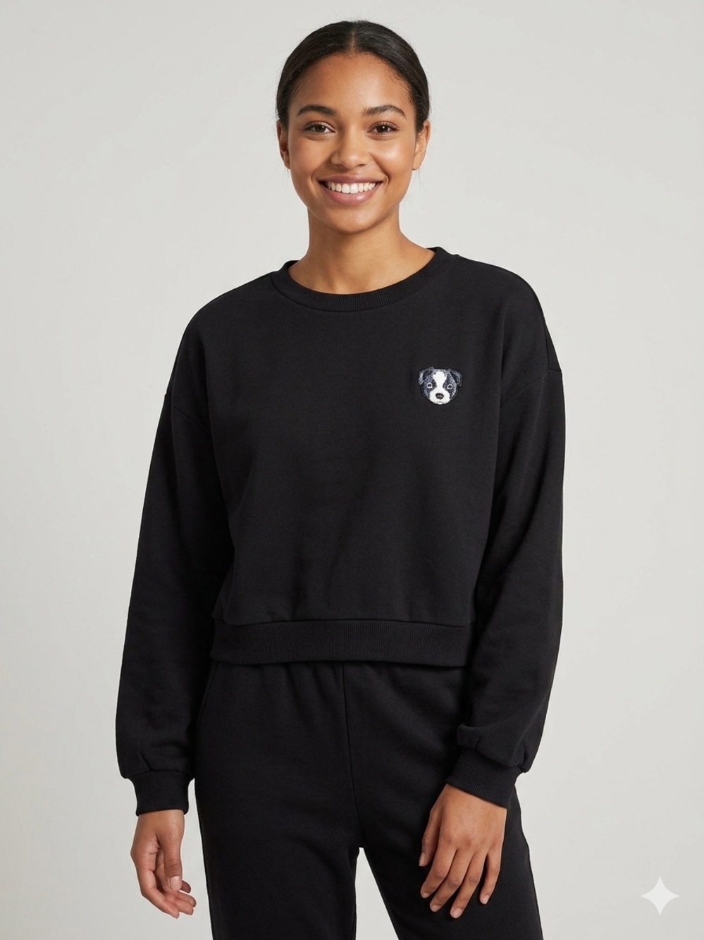 BP Black Border Collie Sweatshirt. Size XS. NWT